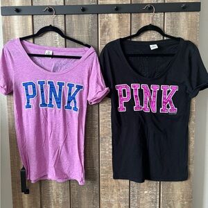 PINK Brand T-Shirts in Purple and Black